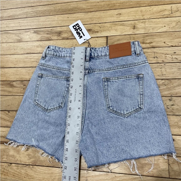 PRINCESS POLLY Denim Shorts Womens 6 Light Blue Fringe Hem Boho Beach Jean NEW - Picture 8 of 16